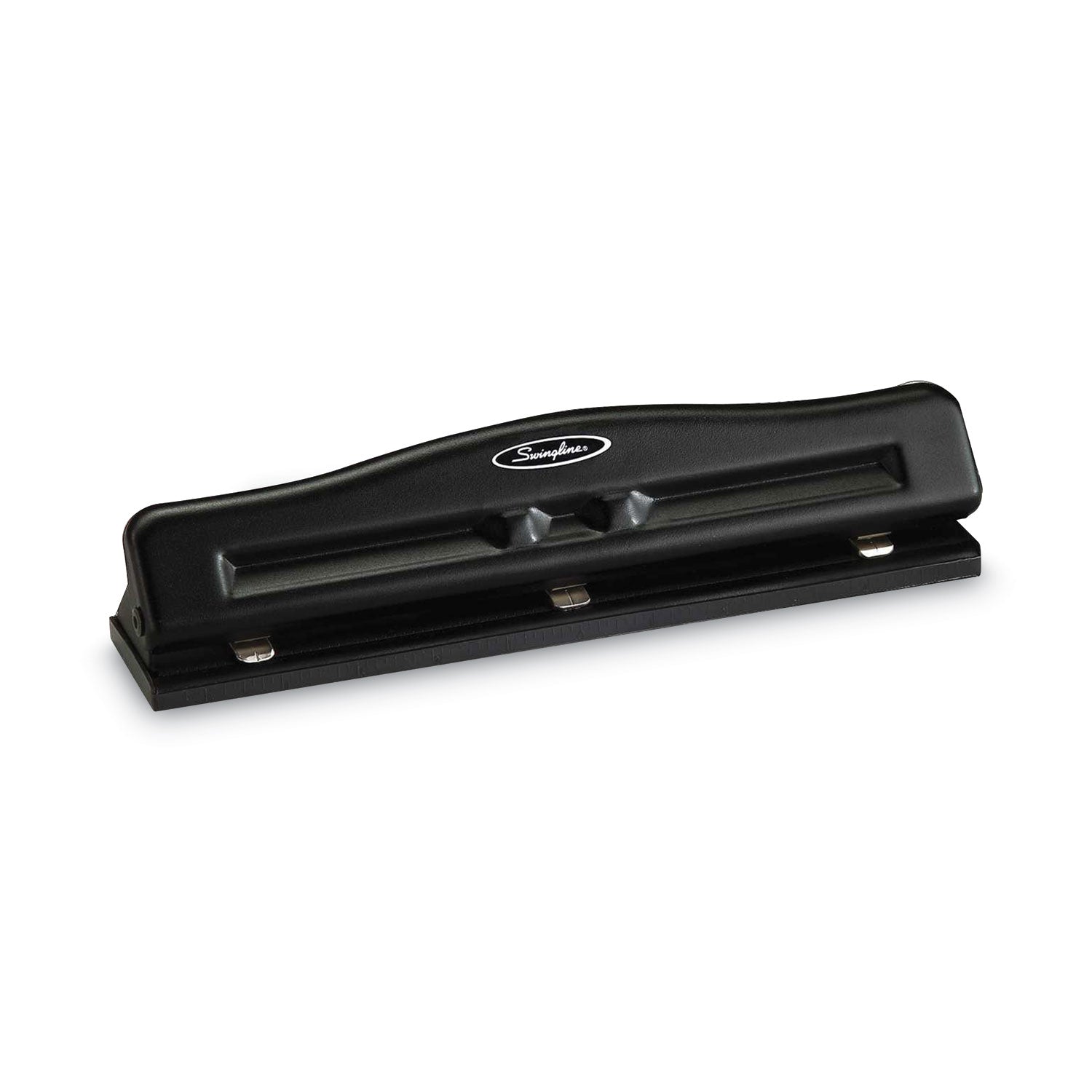 11-Sheet Commercial Adjustable Desktop Two- to Three-Hole Punch, 9/32" Holes, Black - 