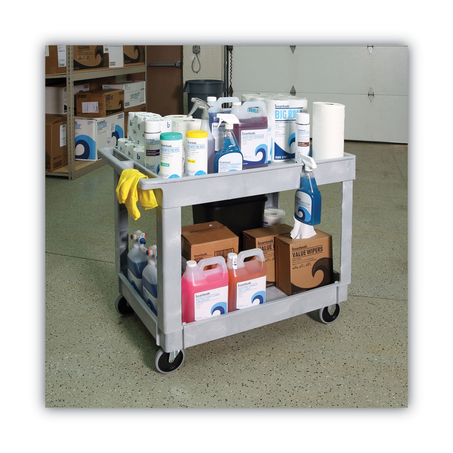 two-shelf-utility-cart-plastic-2-shelves-300-lb-capacity-24-x-40-x-315-gray_bwk4024ucgra - 6