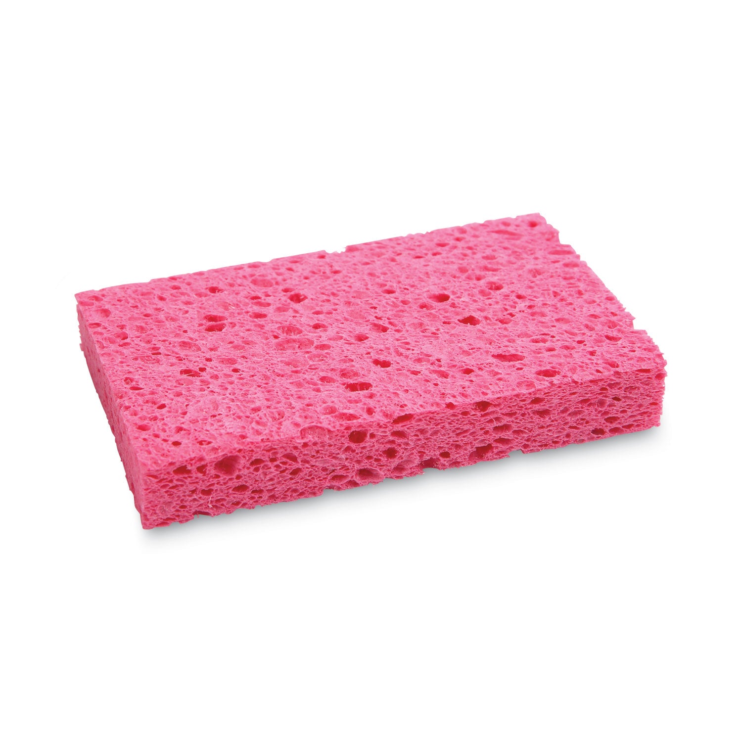 Small Cellulose Sponge, 3.6 x 6.5, 0.9" Thick, Pink, 2/Pack, 24 Packs/Carton - 