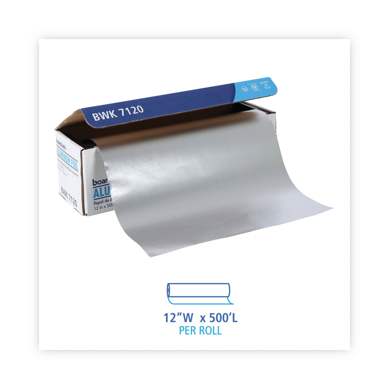 Heavy-Duty Aluminum Foil Roll, 12" x 500 ft - 