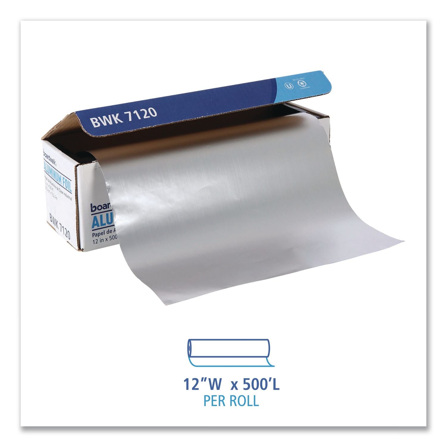 Heavy-Duty Aluminum Foil Roll, 12" x 500 ft
