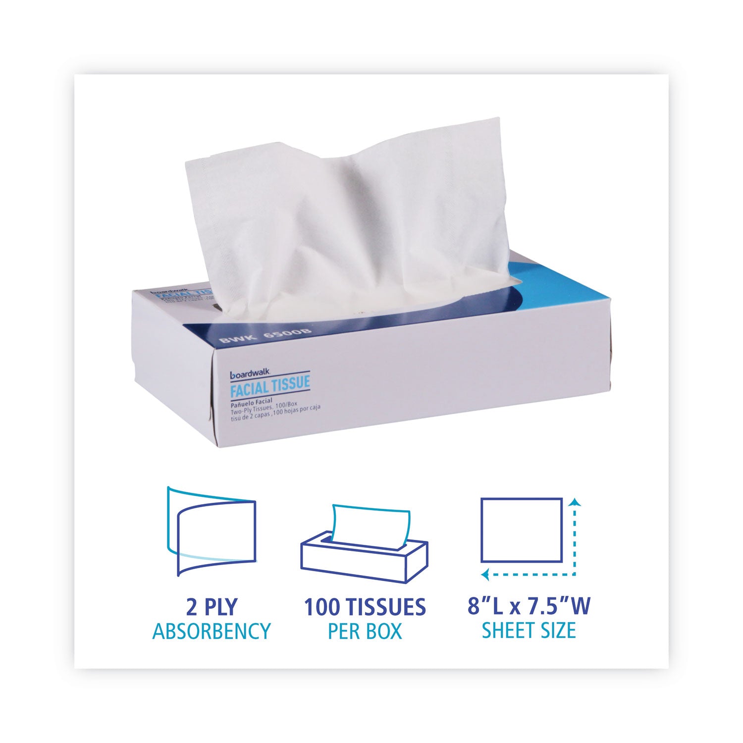 office-packs-facial-tissue-2-ply-white-flat-box-100-sheets-box-30-boxes-carton_bwk6500b - 2