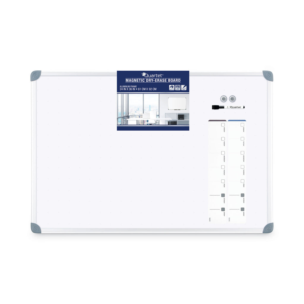 Euro-Style Magnetic Dry-Erase Aluminum Frame Boards, 36 x 24, White Surface, Silver Aluminum Frame - 