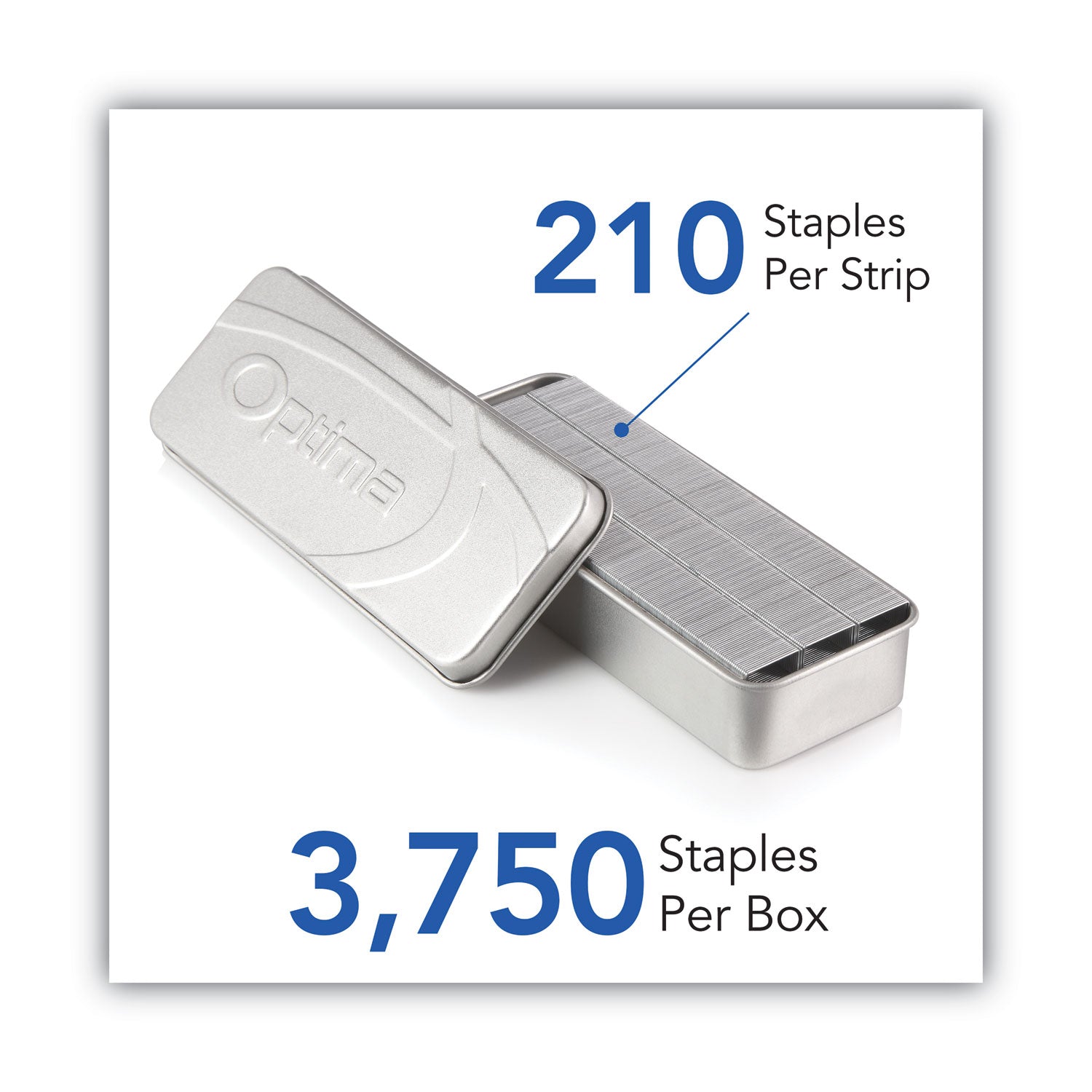 Optima Staples, 0.25" Leg, 0.5" Crown, Steel, 3,750/Pack