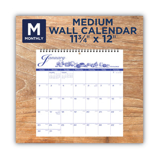 Illustrators Edition Wall Calendar, Victorian Illustrations Artwork, 12 x 12, White/Blue Sheets, 12-Month (Jan to Dec): 2024