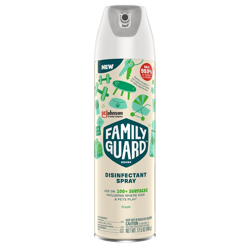 Disinfectant Spray, Fresh Scent, 17.5 oz Aerosol Spray, 8/Carton