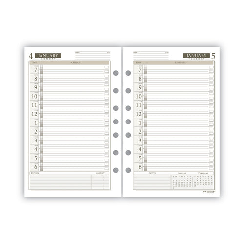 1-Page-Per-Day Planner Refills, 8.5 x 5.5, White Sheets, 12-Month (Jan to Dec): 2024
