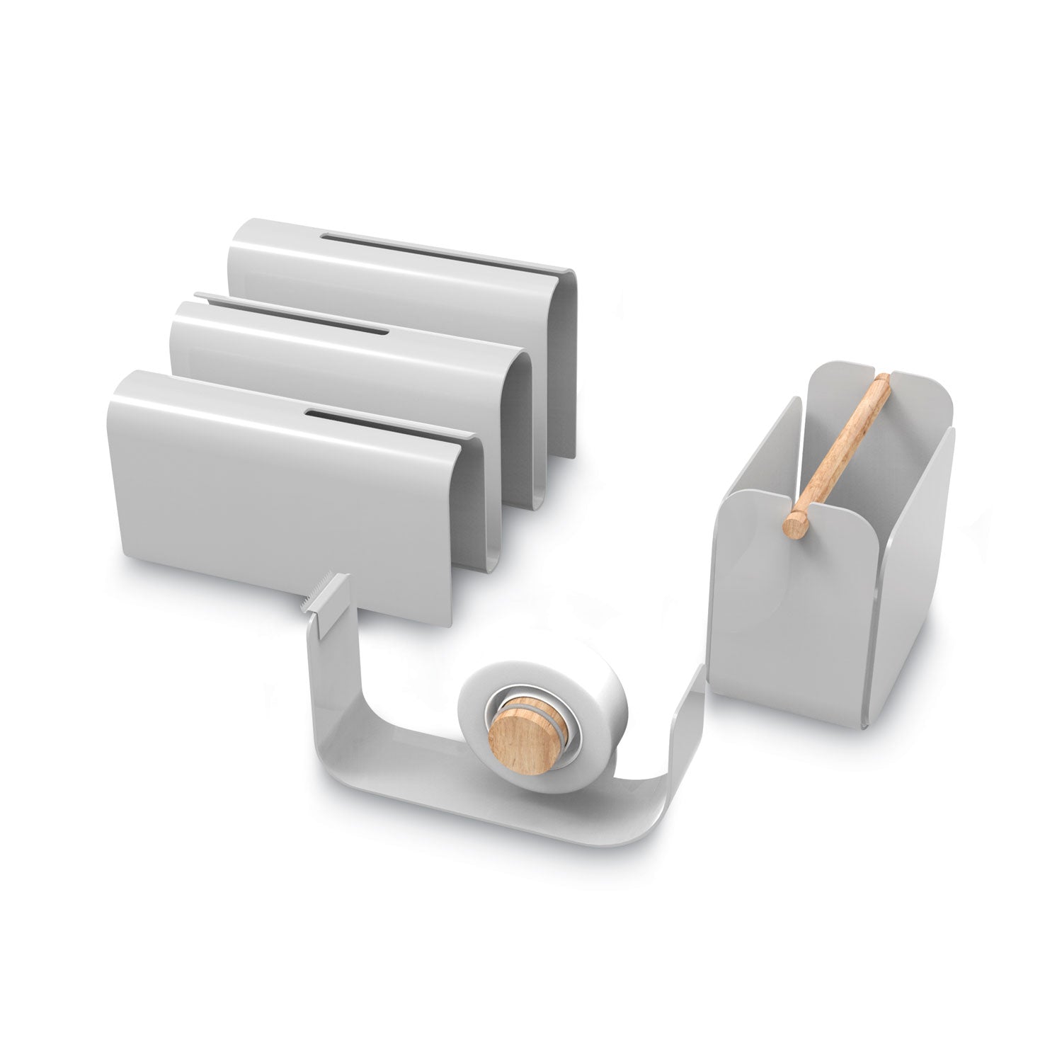 arc-desktop-organization-kit-letter-sorter-tape-dispenser-utility-cup-metal-gray_ubr3535a0001 - 1