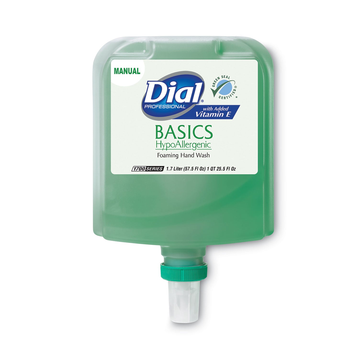 basics-hypoallergenic-foaming-hand-wash-refill-for-dial-1700-dispenser-honeysuckle-with-vitamin-e-17-l-3-carton_dia32499 - 1