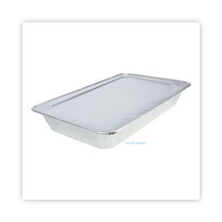 Aluminum Steam Table Pan Lids, Fits Full-Size Pan, Deep,12.88 x 20.81 x 0.63, 50/Carton