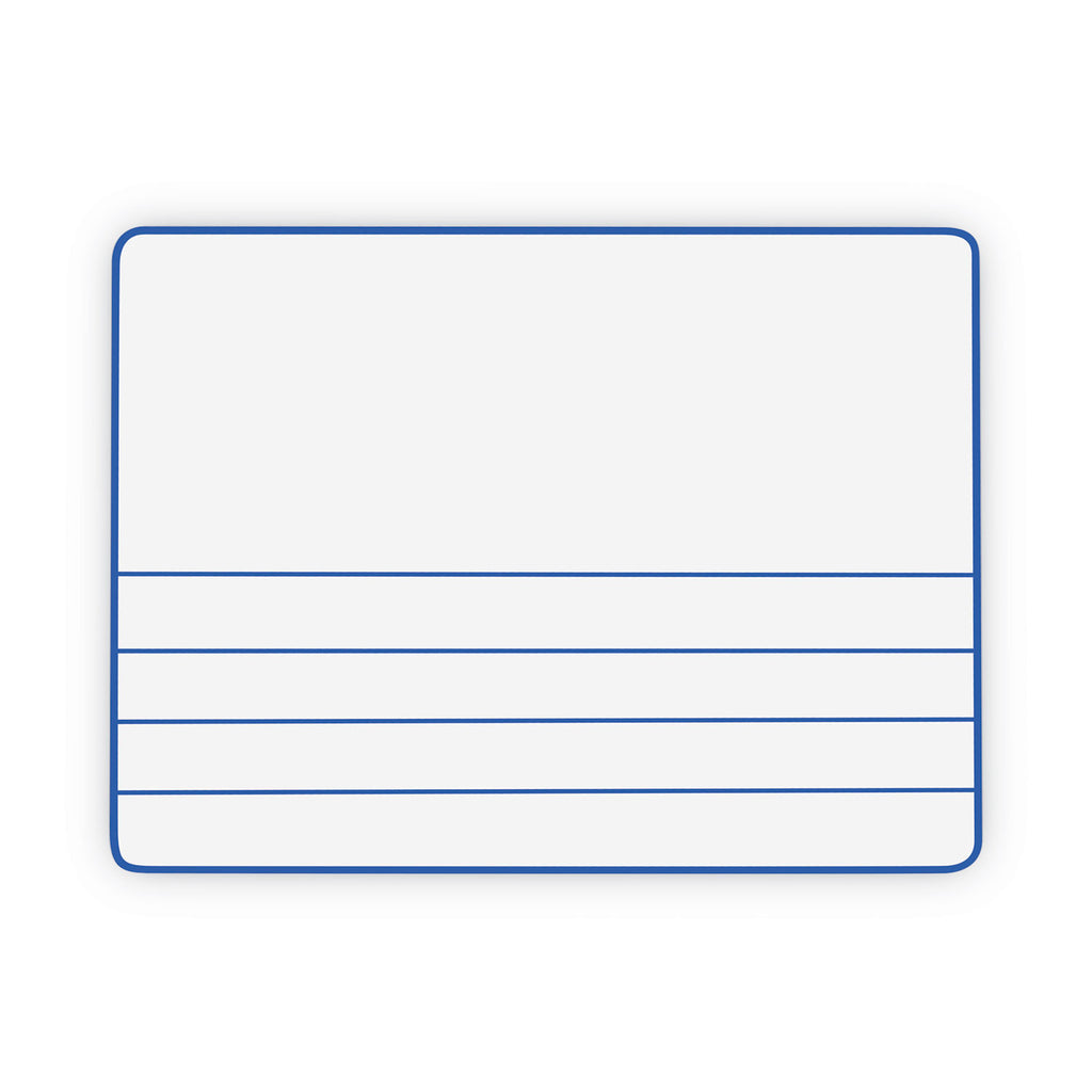 Dry Erase Student Boards, 12 x 9, Blue/White Surface, 10/Set