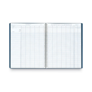 Recycled Class Record Book, 9-10 Week Term: Two-Page Spread (35 Students), Two-Page Spread (8 Classes), 11 x 8.5, Blue Cover