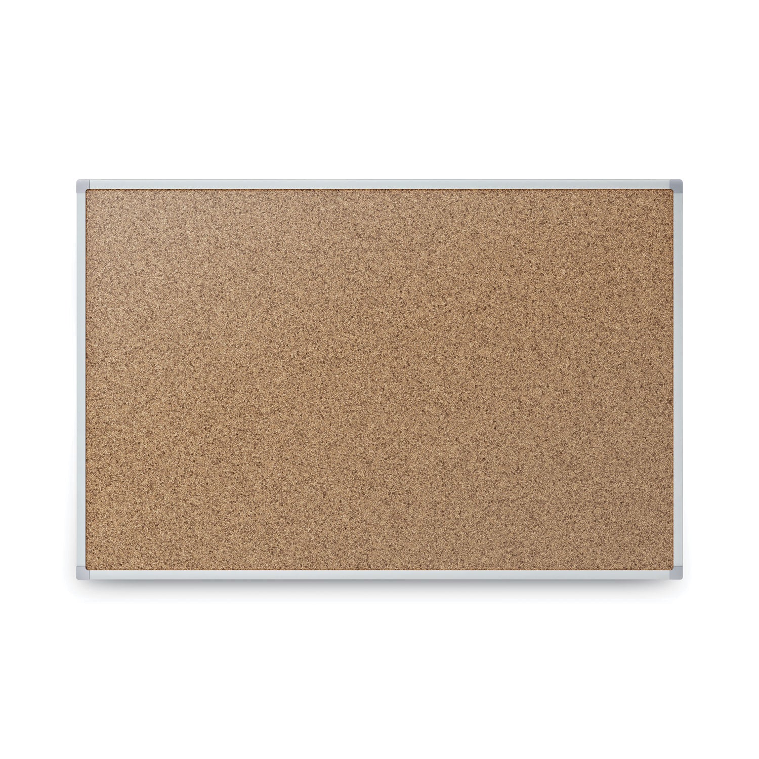 Economy Cork Board with Aluminum Frame, 24 x 18, Tan Surface, Silver Aluminum Frame - 