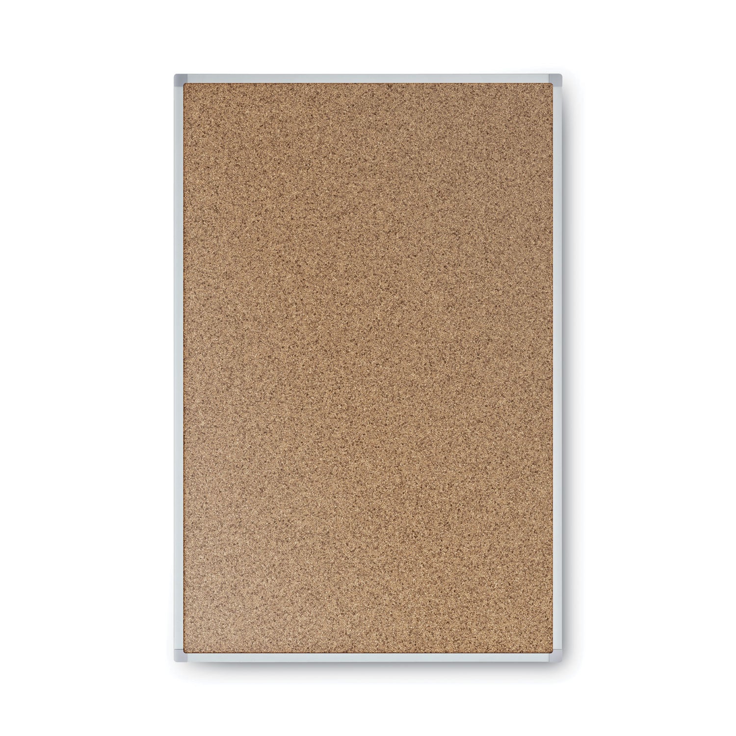 Economy Cork Board with Aluminum Frame, 24 x 18, Tan Surface, Silver Aluminum Frame - 