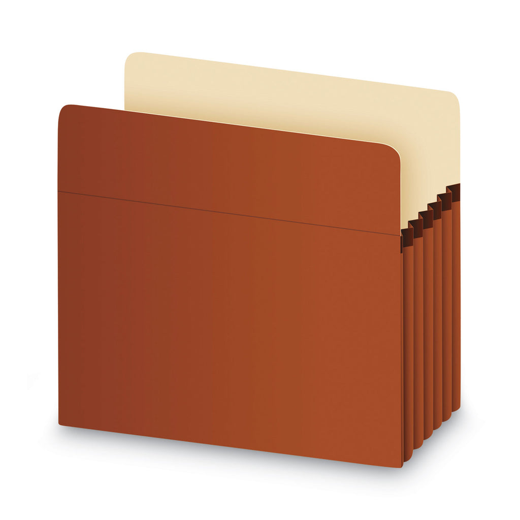 Standard Expanding File Pockets, 5.25" Expansion, Letter Size, Red Fiber, 10/Box