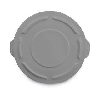 BRUTE Self-Draining Flat Top Lids for 55 gal Round BRUTE Containers, 26.75" Diameter, Gray