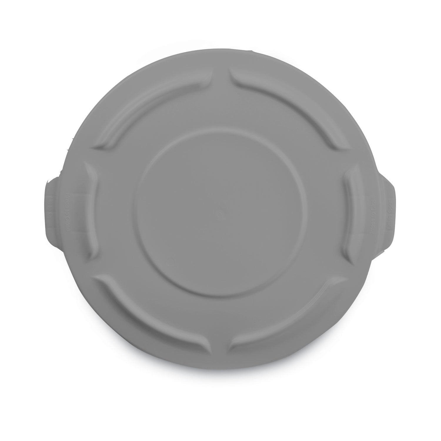 BRUTE Self-Draining Flat Top Lids for 55 gal Round BRUTE Containers, 26.75" Diameter, Gray