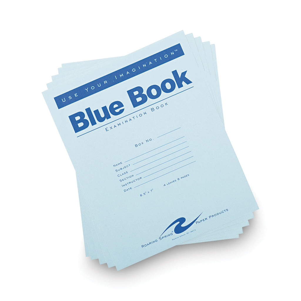 Examination Blue Book, Wide/Legal Rule, Blue Cover, (4) 8.5 x 7 Sheets