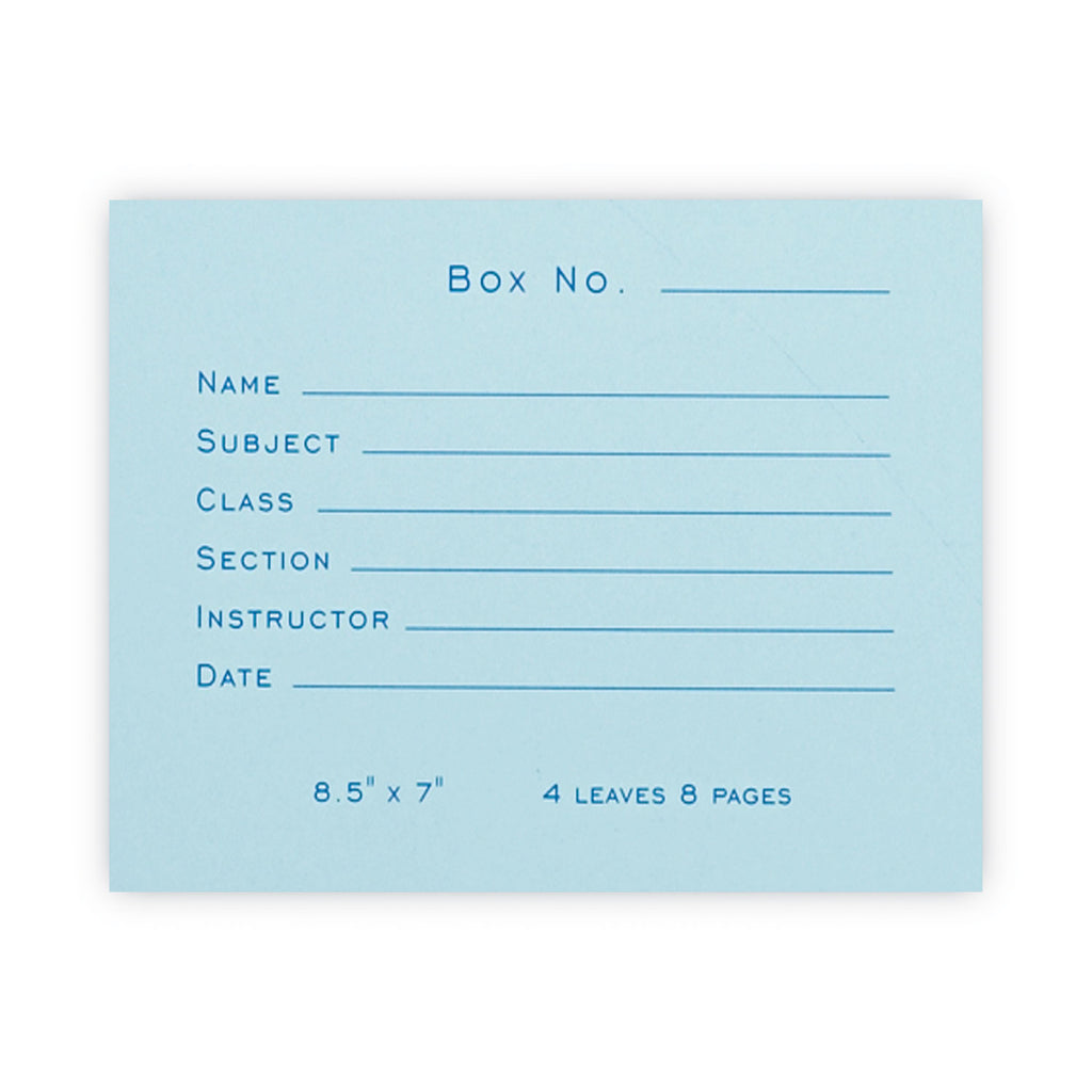 Examination Blue Book, Wide/Legal Rule, Blue Cover, (4) 8.5 x 7 Sheets