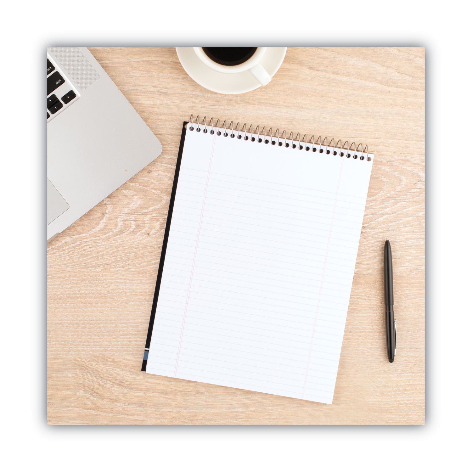 Stiff-Back Wire Bound Notepad, Medium/College Rule, Navy Cover, 70 White 8.5 x 11.5 Sheets - 