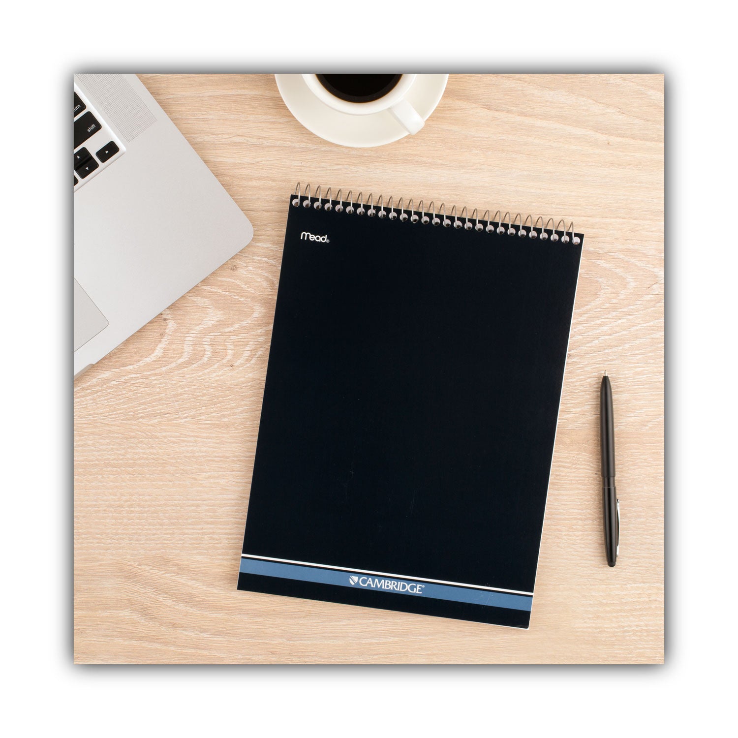 Stiff-Back Wire Bound Notepad, Medium/College Rule, Navy Cover, 70 White 8.5 x 11.5 Sheets - 