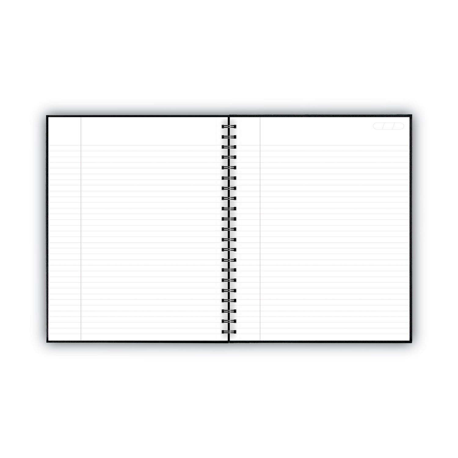 Hardbound Notebook with Pocket, 1-Subject, Wide/Legal Rule, Black Cover, (96) 11 x 8.5 Sheets - 