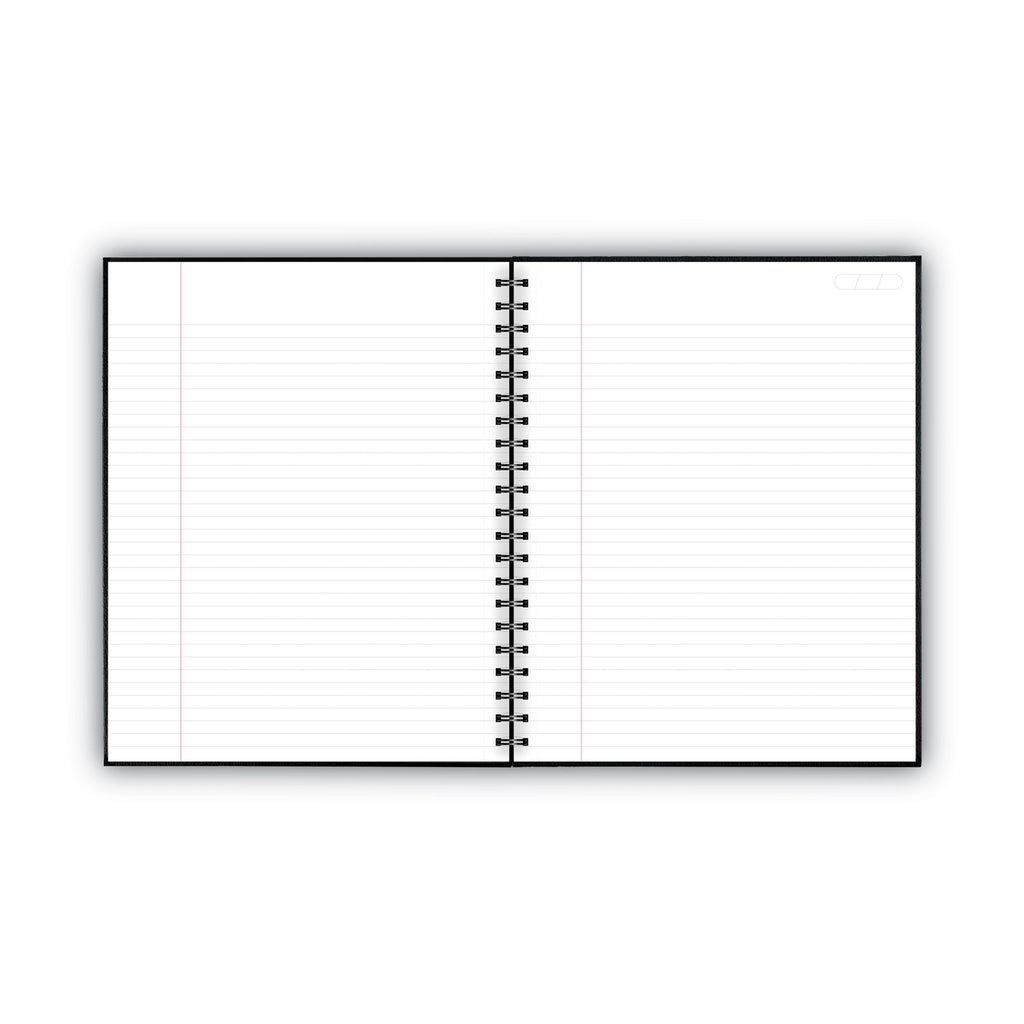 Hardbound Notebook with Pocket, 1-Subject, Wide/Legal Rule, Black Cover, (96) 11 x 8.5 Sheets