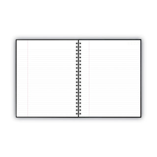 Hardbound Notebook with Pocket, 1-Subject, Wide/Legal Rule, Black Cover, (96) 11 x 8.5 Sheets