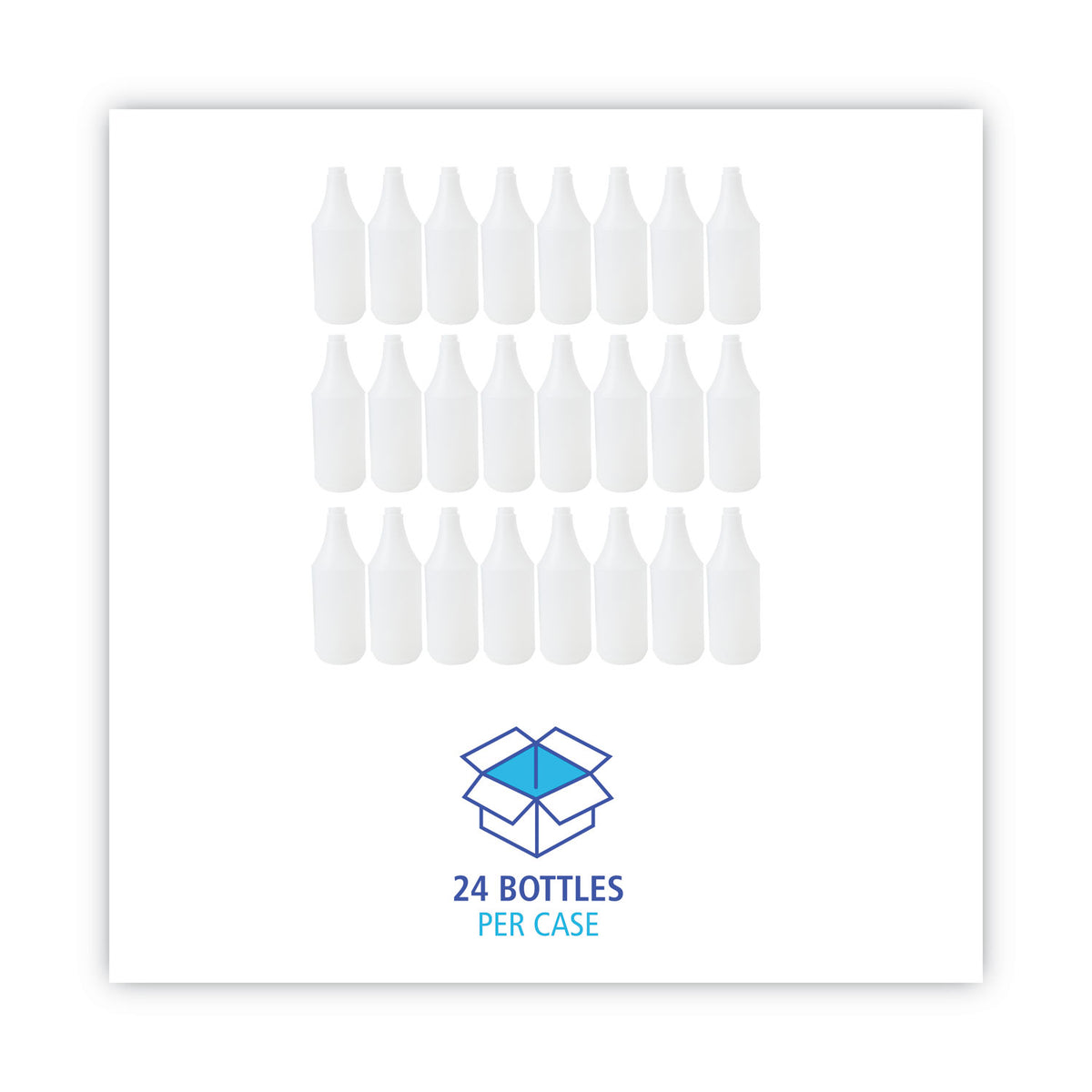 Embossed Spray Bottle, 32 oz, Clear, 24/Carton
