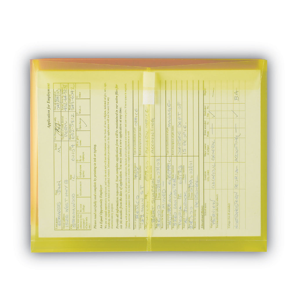 Poly Side-Load Envelopes, Fold-Over Closure, 9.75 x 11.63, Assorted Colors, 6/Pack
