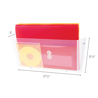 Unbreakable DocuPocket Wall File, Legal Size, 17.5" x 3" x 6.5", Clear - 