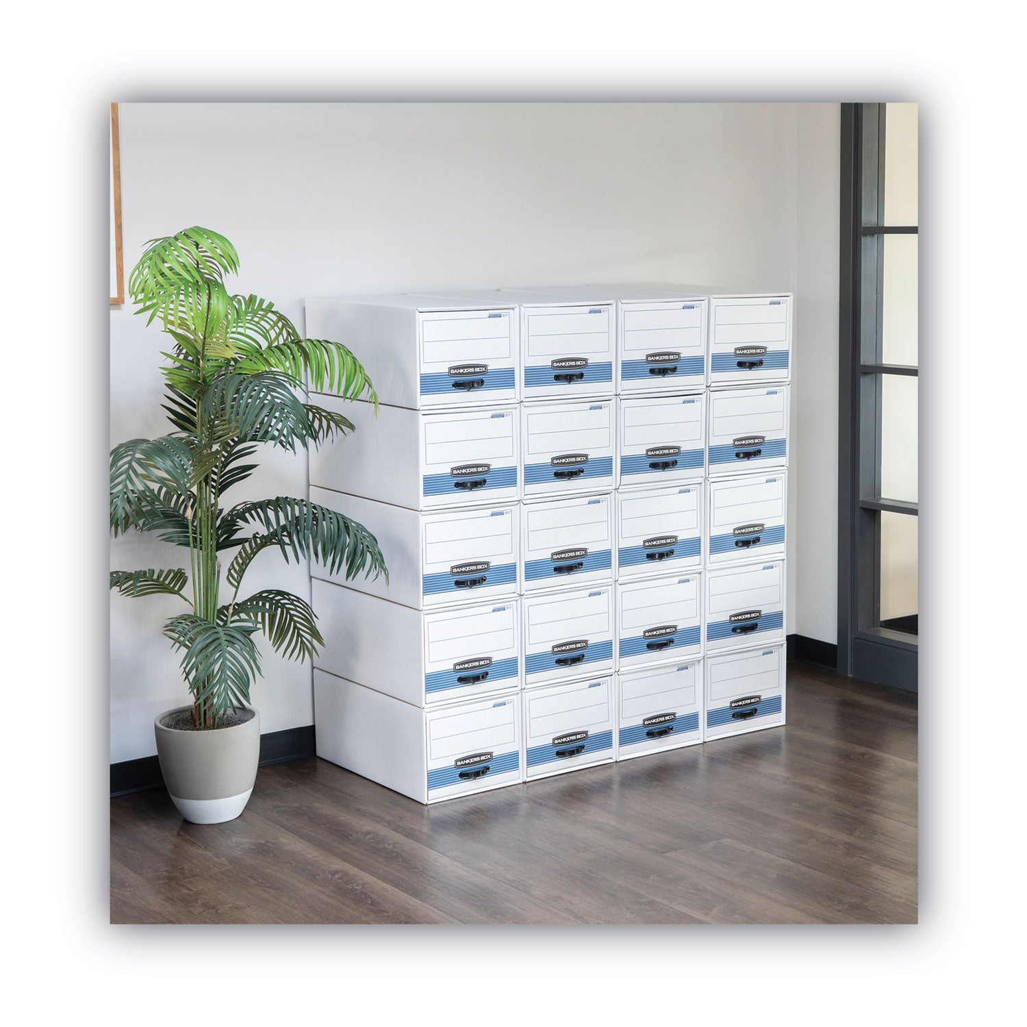 STOR/DRAWER STEEL PLUS Extra Space-Savings Storage Drawers, 10.5" x 25.25" x 5.25", White/Blue, 12/Carton - 