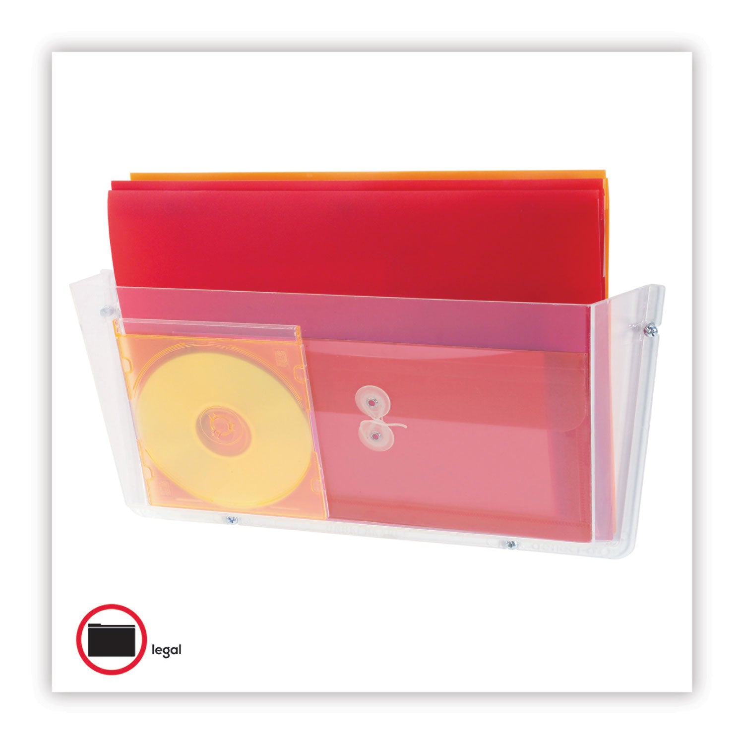 Unbreakable DocuPocket Wall File, Legal Size, 17.5" x 3" x 6.5", Clear - 