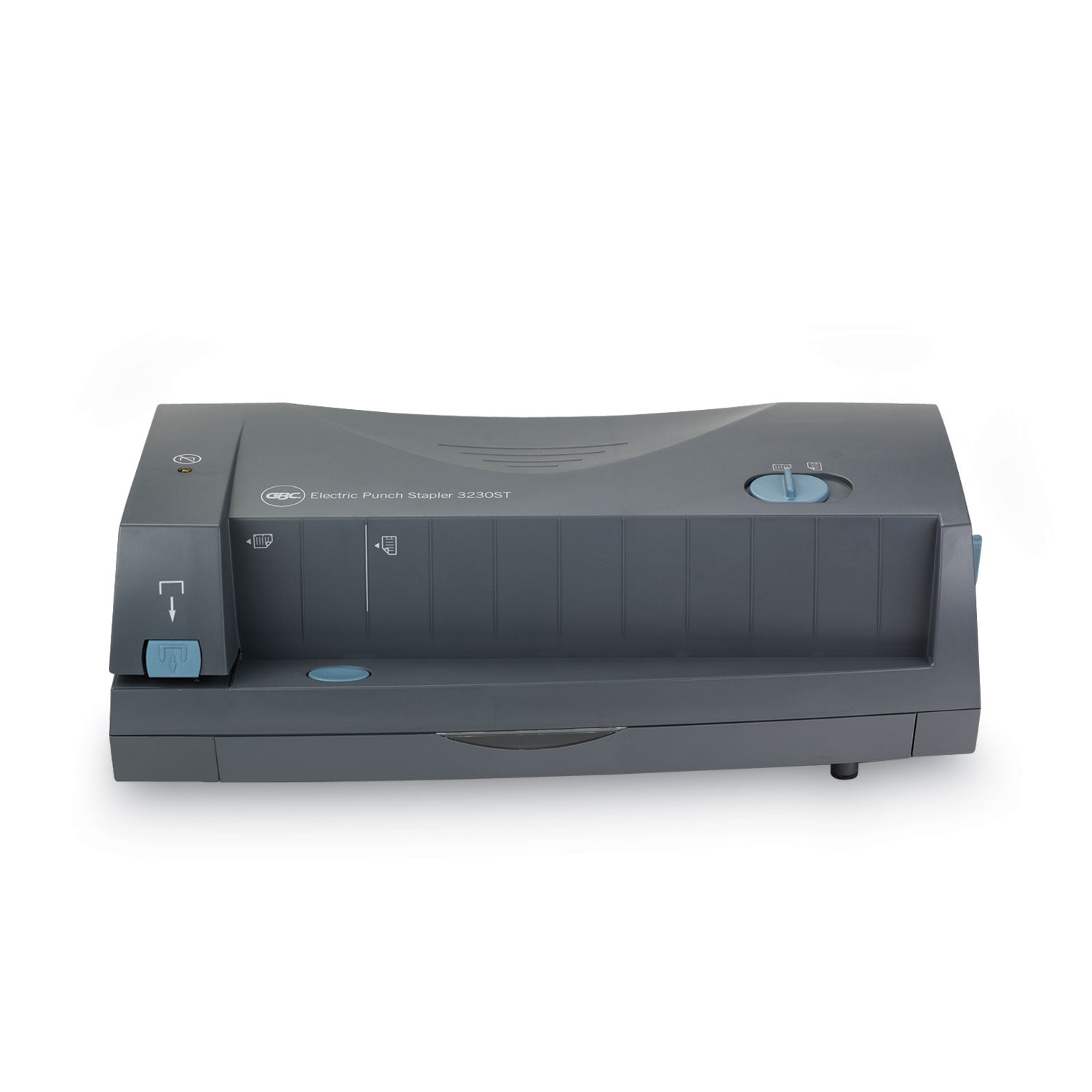 24-Sheet 3230ST Electric Two- to Three-Hole Adjustable Punch/Stapler, 9/32" Holes, Gray - 
