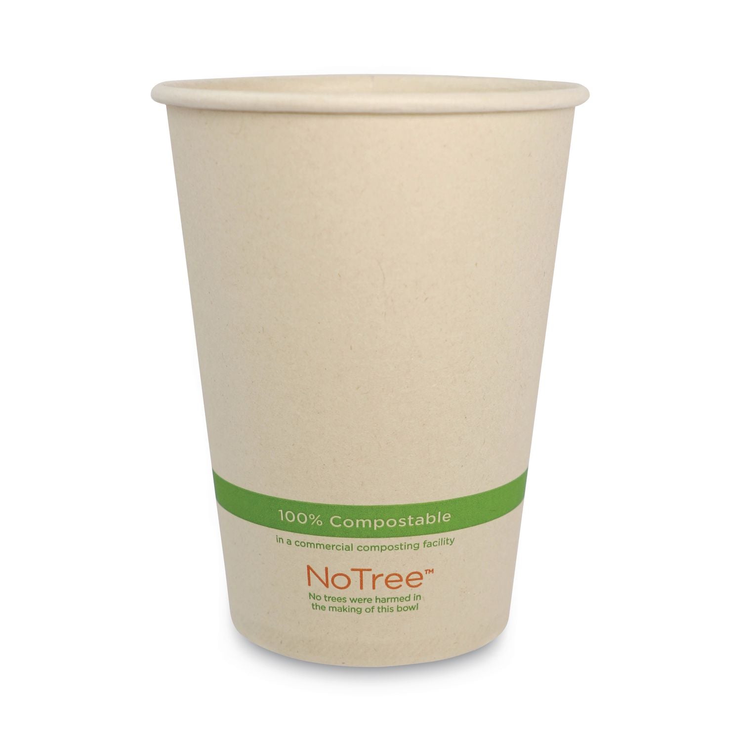 No Tree Paper Bowls, 32 oz, 4.4" Diameter x 5.8"h, Natural, Sugarcane, 500/Carton
