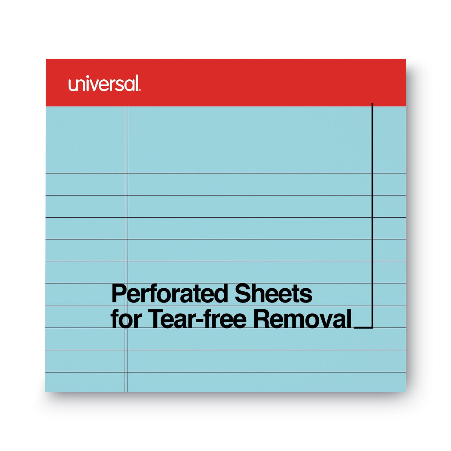 Colored Perforated Ruled Writing Pads, Wide/Legal Rule, 50 Blue 8.5 x 11 Sheets, Dozen - 