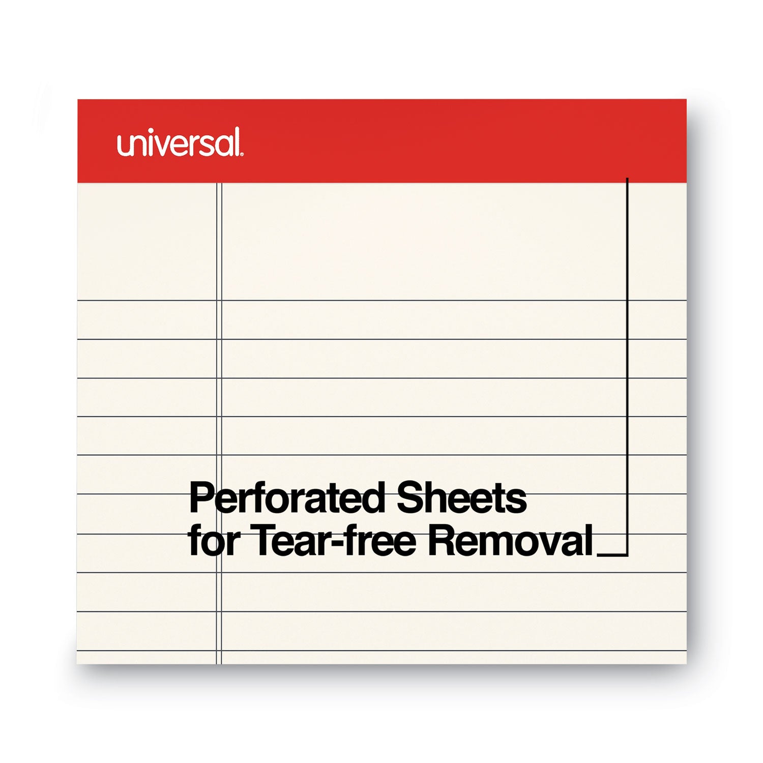 Colored Perforated Ruled Writing Pads, Letter Size Pad (8.5 x 11.75), Wide/Legal Rule, 50 Ivory 8.5 x 11 Sheets, Dozen - 