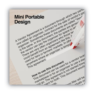 Correction Tape, Mini Economy, Non-Refillable, Clear/Red Applicator, 0.25" x 275", 10/Pack