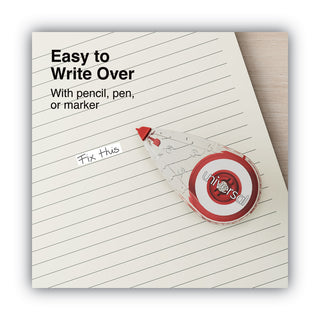 Correction Tape, Mini Economy, Non-Refillable, Clear/Red Applicator, 0.25" x 275", 10/Pack