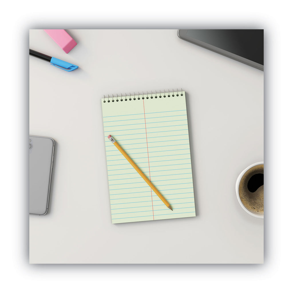 Steno Pads, Gregg Rule, Red Cover, 80 Green-Tint 6 x 9 Sheets, 6/Pack