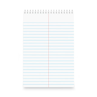 Steno Pads, Gregg Rule, Red Cover, 80 White 6 x 9 Sheets, 6/Pack