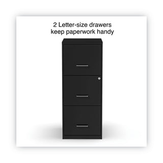 Soho Vertical File Cabinet, 3 Drawers: File/File/File, Letter, Black, 14" x 18" x 34.9