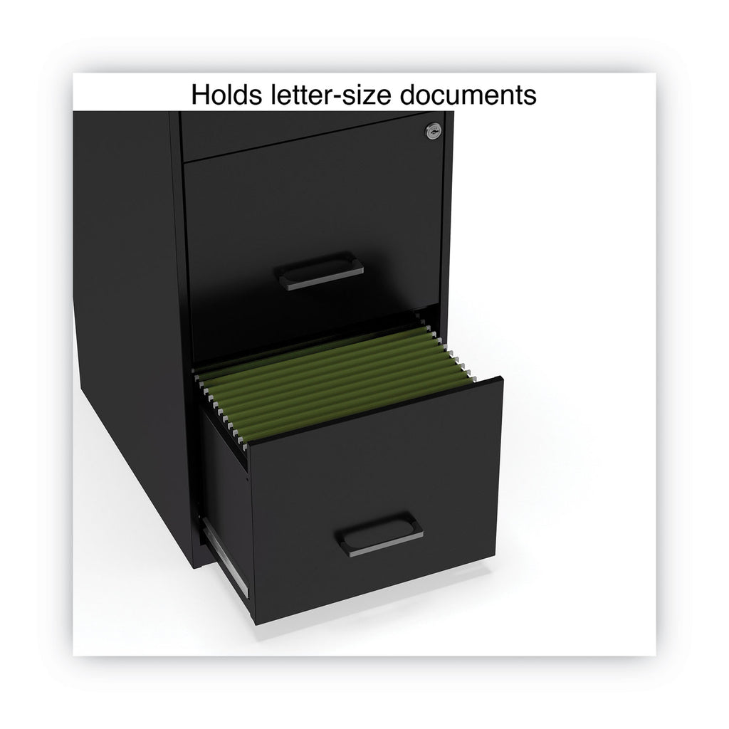 Soho Vertical File Cabinet, 3 Drawers: File/File/File, Letter, Black, 14" x 18" x 34.9