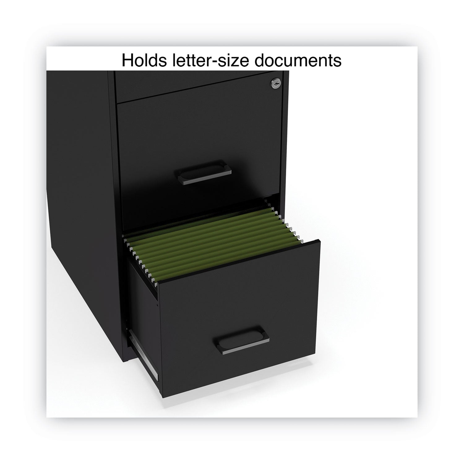 Soho Vertical File Cabinet, 3 Drawers: File/File/File, Letter, Black, 14" x 18" x 34.9