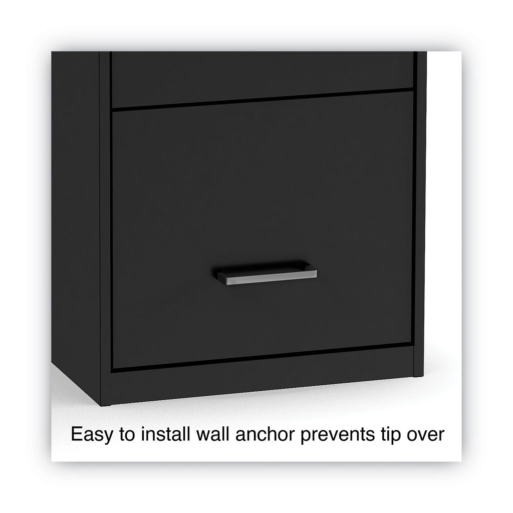 Soho Vertical File Cabinet, 3 Drawers: File/File/File, Letter, Black, 14" x 18" x 34.9