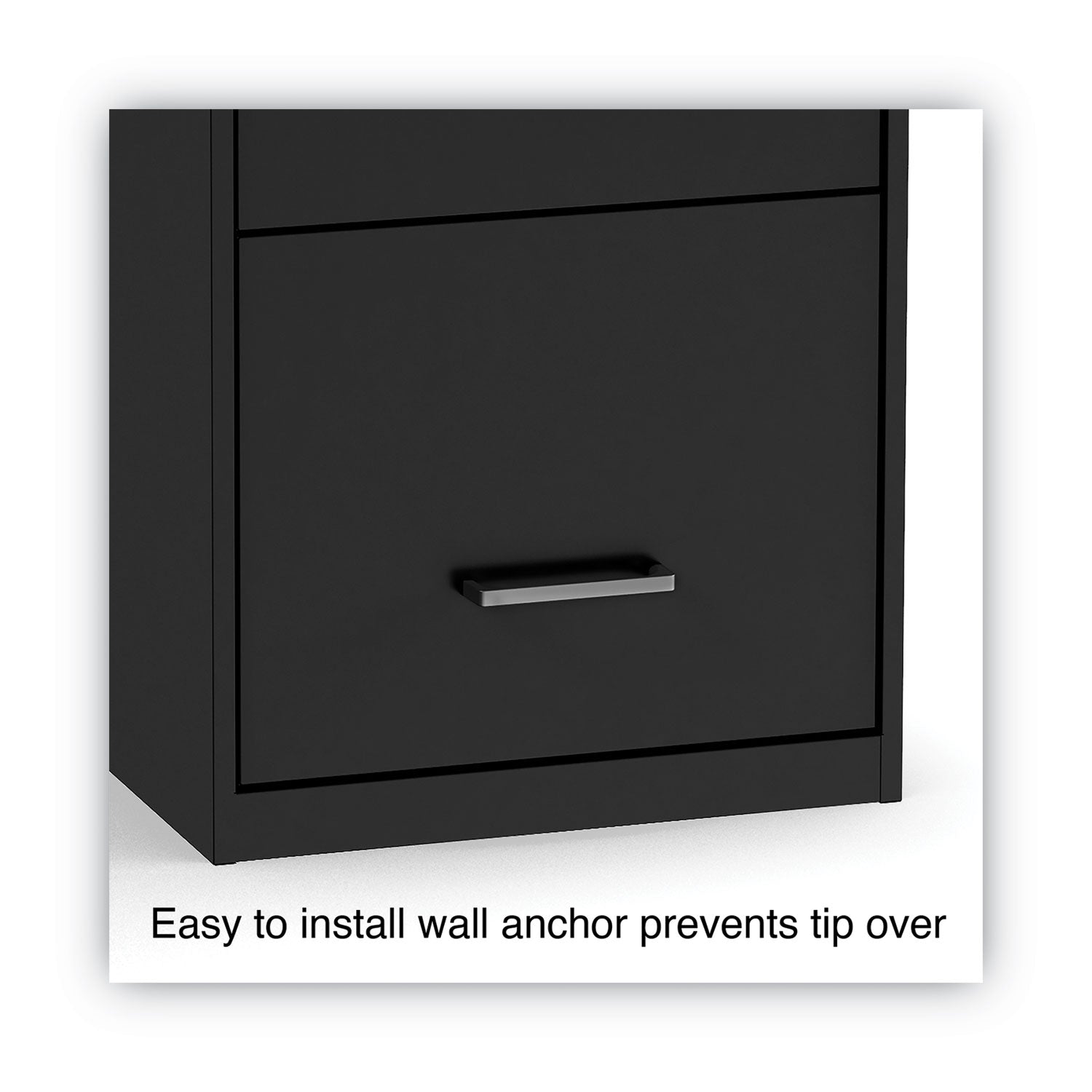 Soho Vertical File Cabinet, 3 Drawers: File/File/File, Letter, Black, 14" x 18" x 34.9