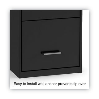 Soho Vertical File Cabinet, 3 Drawers: File/File/File, Letter, Black, 14" x 18" x 34.9