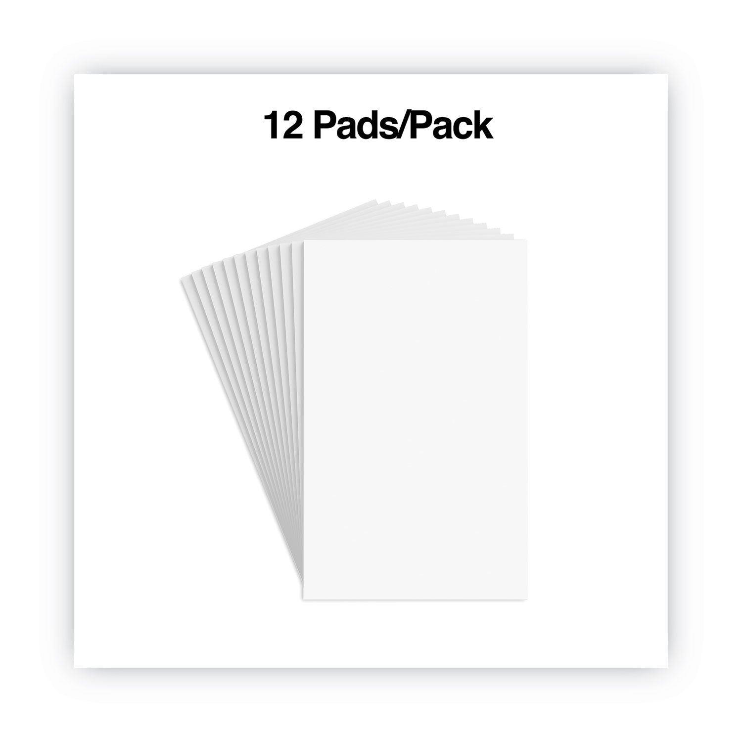 Scratch Pads, Unruled, 5 x 8, White, 100 Sheets, 12/Pack - 