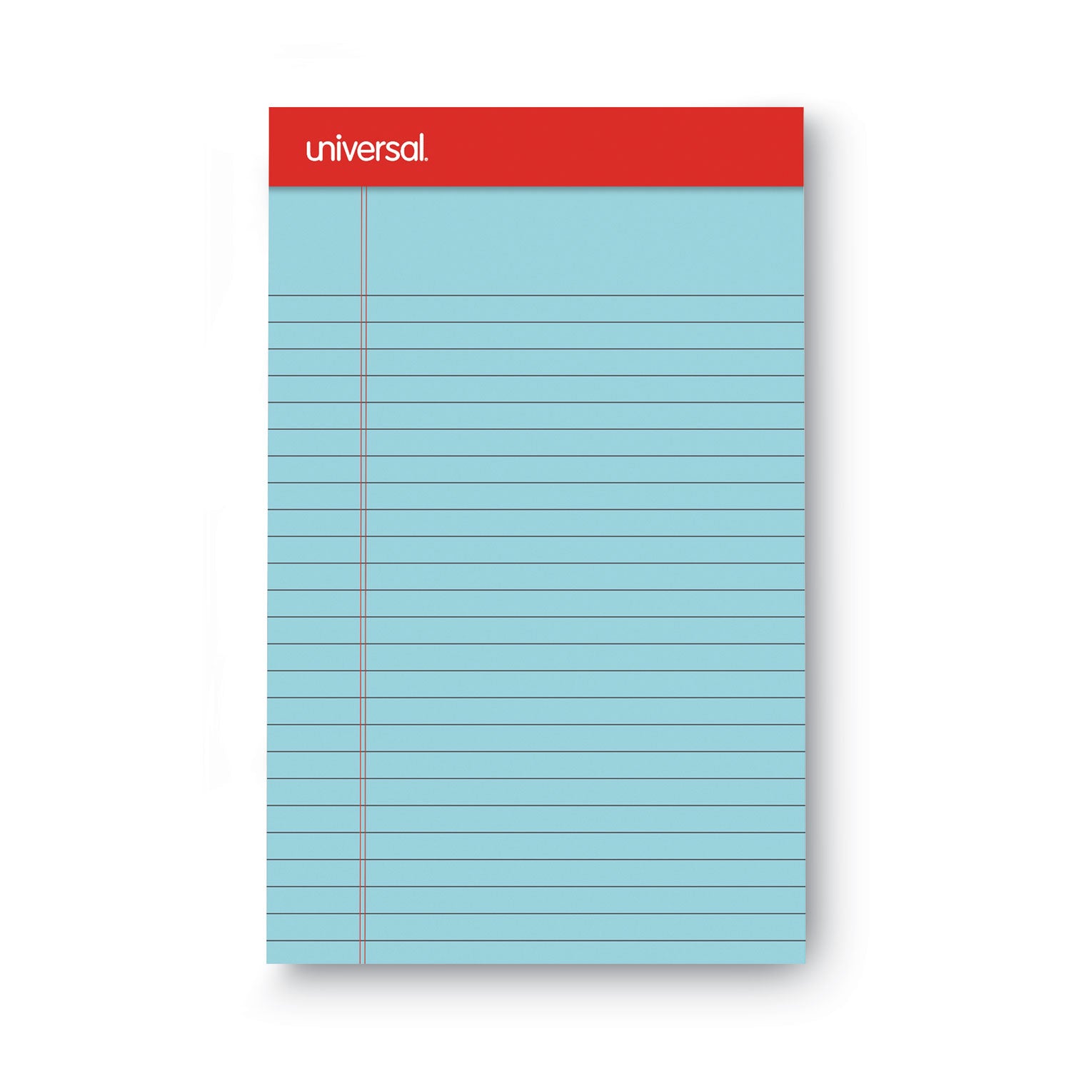 Colored Perforated Ruled Writing Pads, Narrow Rule, 50 Blue 5 x 8 Sheets, Dozen - 