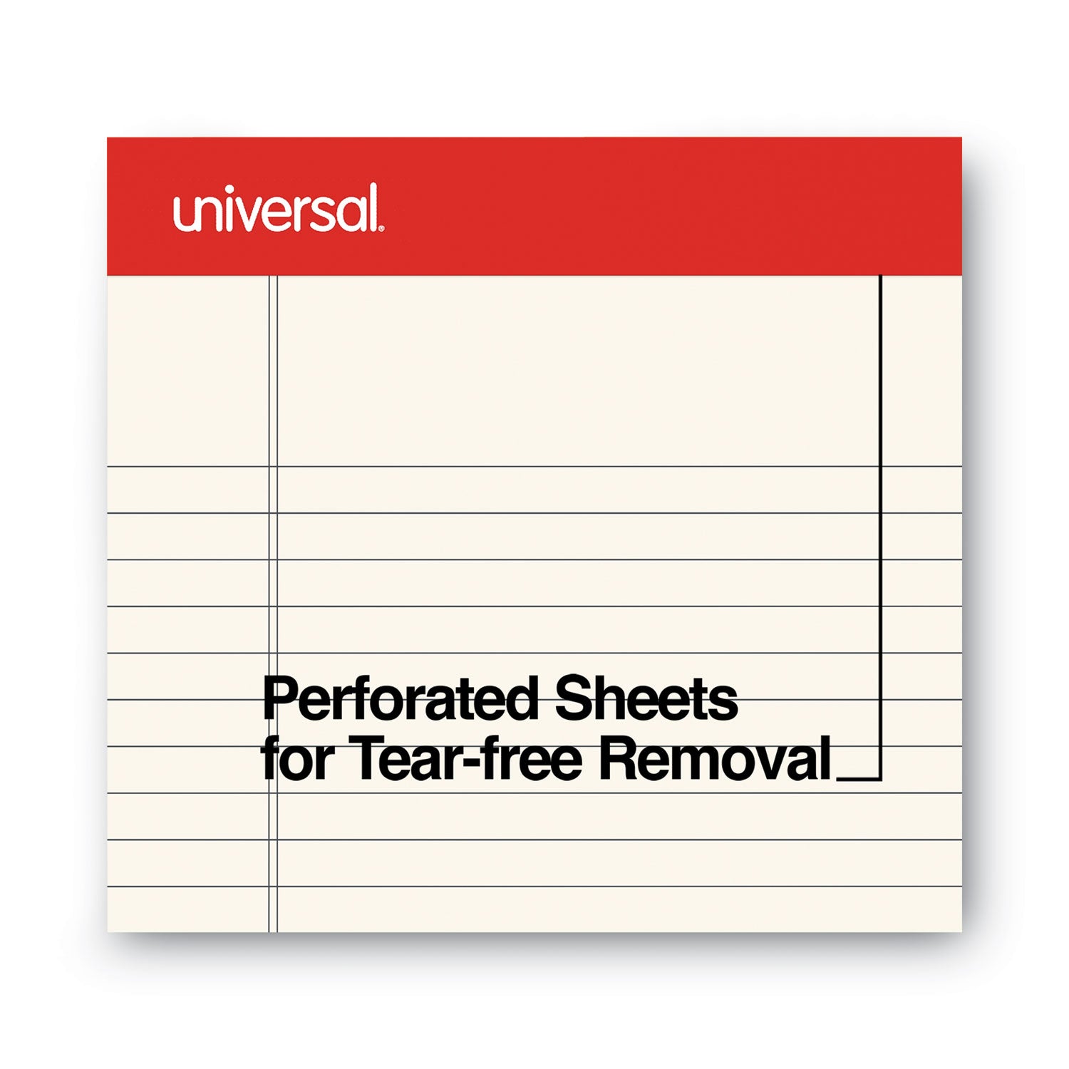 Colored Perforated Ruled Writing Pads, Narrow Rule, 50 Ivory 5 x 8 Sheets, Dozen - 